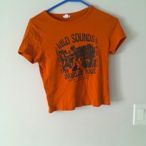 y2k Streetwear orange baby tee